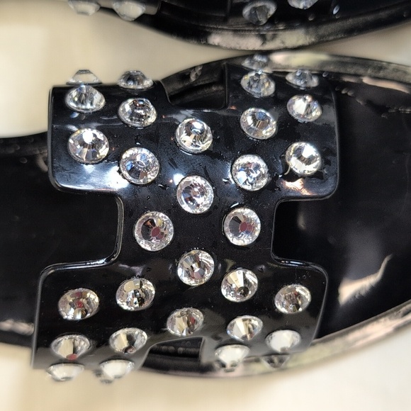 NICOLE MILLER Jessa Jelly Clear Rhinestone Slide Sandals Size 8 EUC - Picture 4 of 8